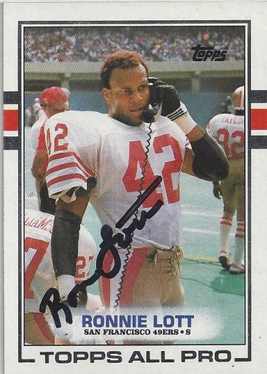 Ronnie Lott signed Trading Card 49ers