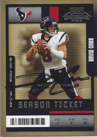 David Carr signed Trading Card Texans