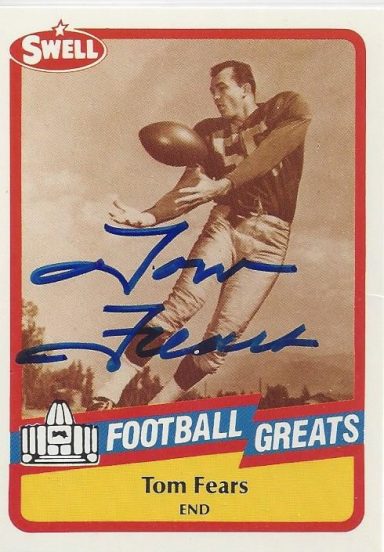 Tom Fears signed Trading Card