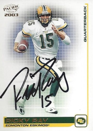 Ricky Ray signed Trading Card Eskimos