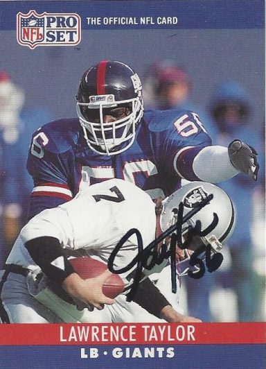 Lawrence Taylor signed Trading Card Giants