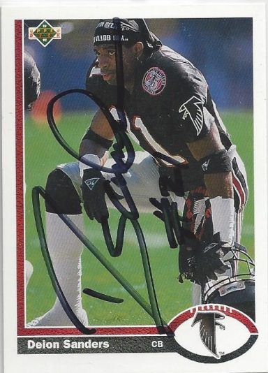 Deion Sanders signed Trading Card Falcons