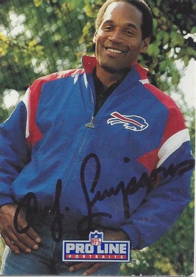 O.J. Simpson signed Trading Card Bills