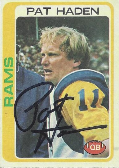 Pat Haden signed Trading Card Rams