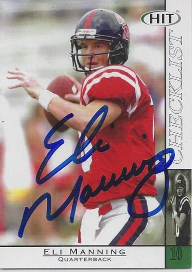 Eli Manning signed Trading Card Giants