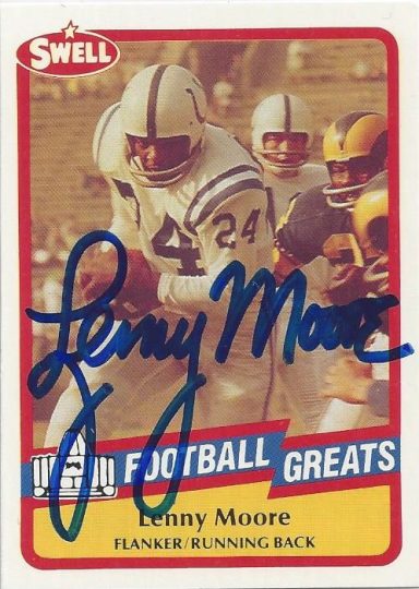 Lenny Moore signed Trading Card