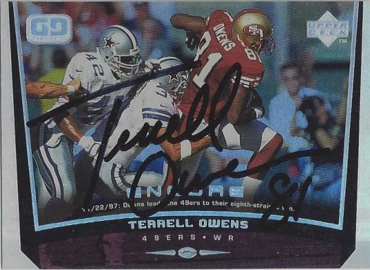 Terrell owens signed Trading Card 49ers