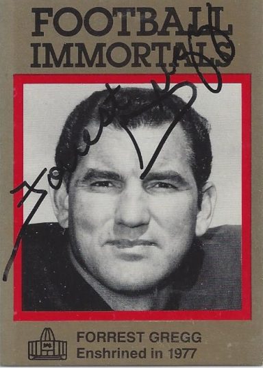 Forrest Gregg signed Trading Card Packers