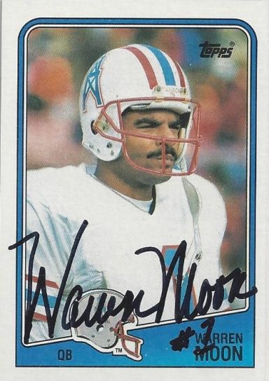 Warren Moon signed Trading Card Oilers