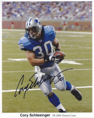 Cory Schlesinger signed 8x10 Lions