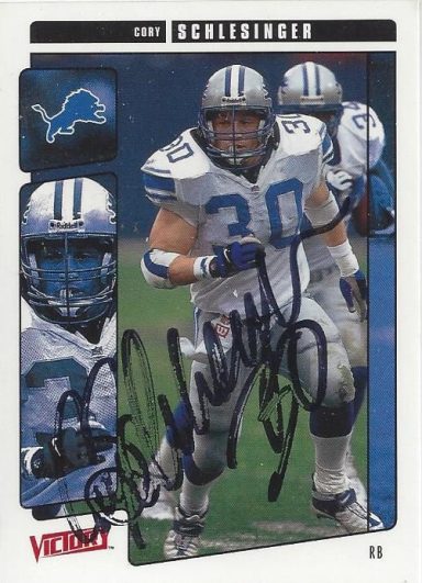 Cory Schlesinger signed Trading Card Lions