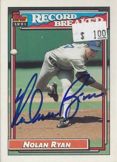 Nolan Ryan signed Trading Card Rangers