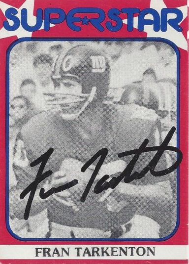 Fran Tarkenton signed Trading Card