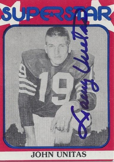 Johnny Unitas signed Trading Card