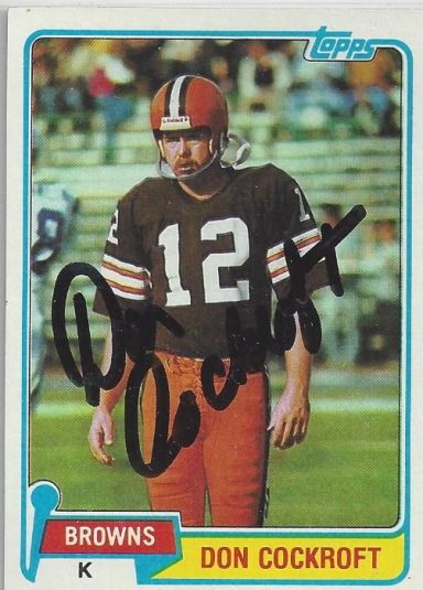 Don Cockroft signed Trading Card Browns