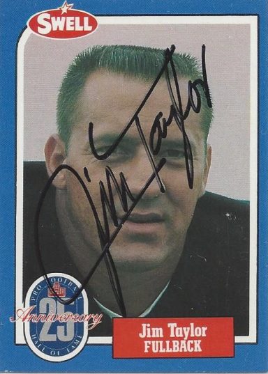 Jim Taylor signed Trading Card