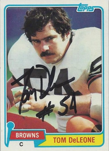 Tom DeLeone signed Trading Card Browns