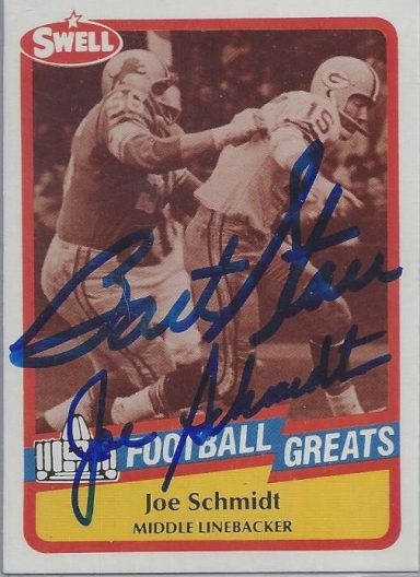 Bart Starr & Joe Schmidt signed Trading Card