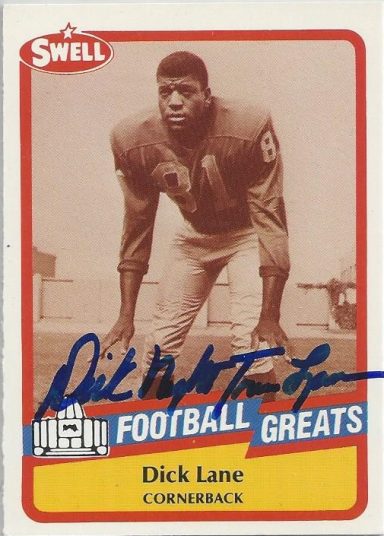 Dick Lane signed Trading Card