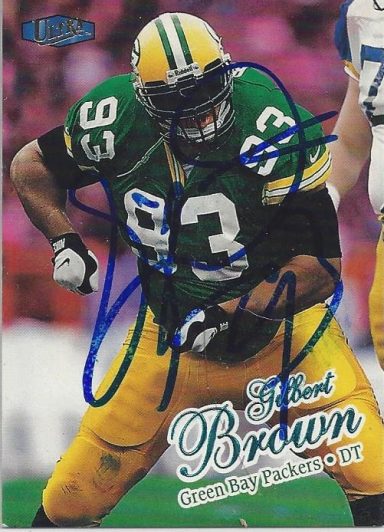 Gilbert Brown signed Trading Card Packers