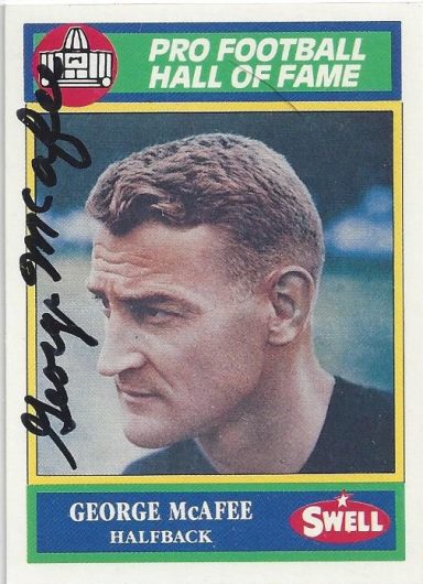 George McAfee signed Trading Card