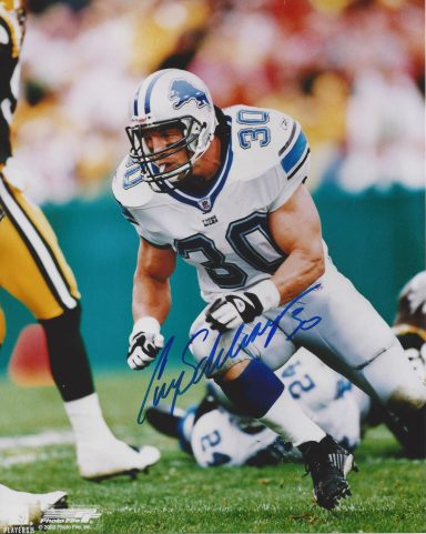 Cory Schlesinger signed 8x10 Lions