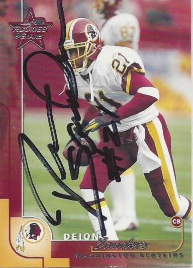 Deion Sanders signed Trading Card Redskins