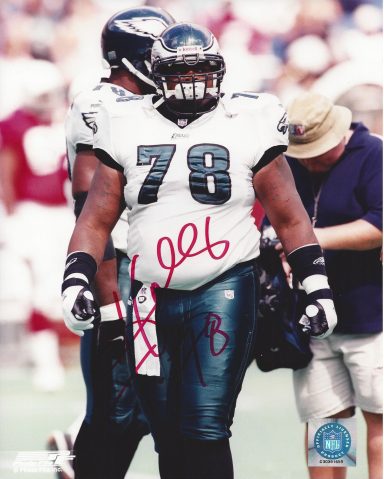 Hollis Thomas signed 8x10 Eagles