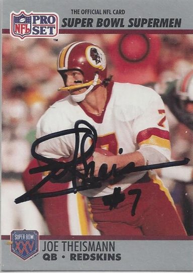 Joe Theismann signed Trading Card