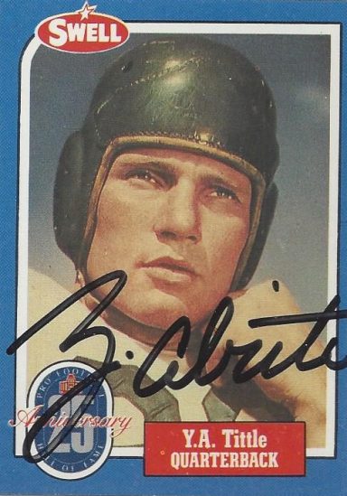 Y.A. Tittle signed Trading Card