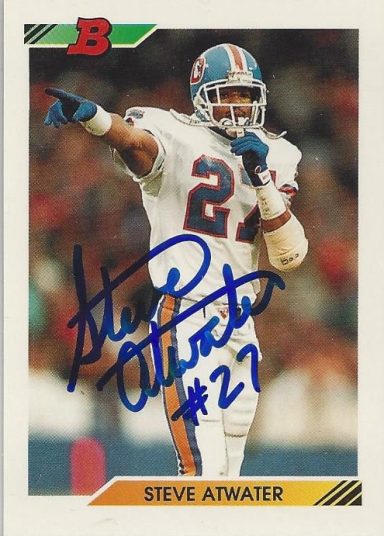 Steve Atwater signed Trading Card Broncos