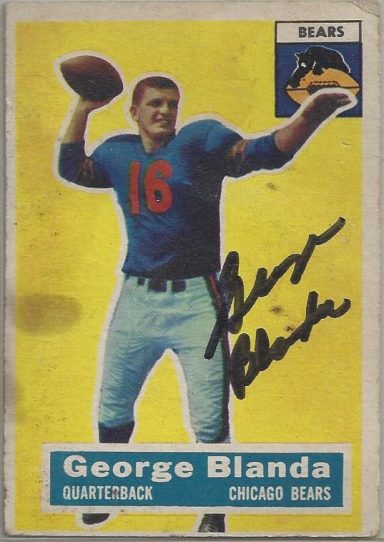 George Blanda signed Trading Card Bears