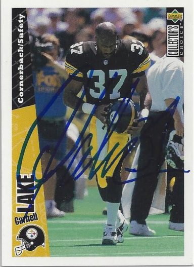 Carnell Lake signed Trading Card Steelers