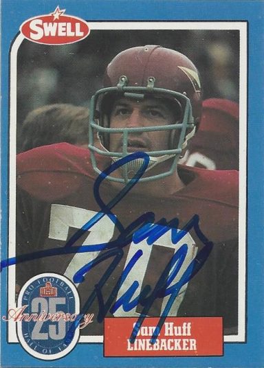 Sam Huff signed Trading Card