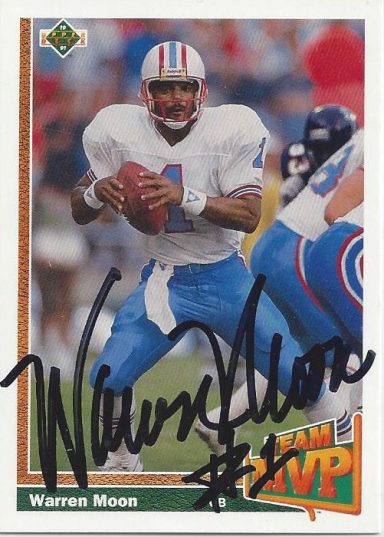 Warren Moon signed Trading Card Oilers