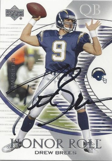 Drew Brees signed Trading Card Chargers