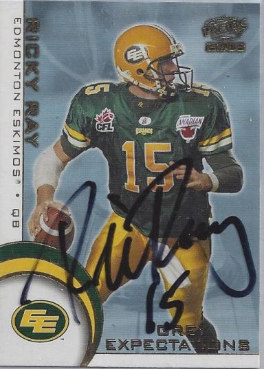 Ricky Ray signed Trading Card Eskimos