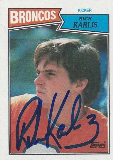 Rick Karlis signed Trading Card Broncos