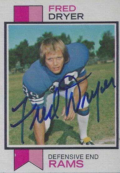 Fred Dryer signed Trading Card Rams