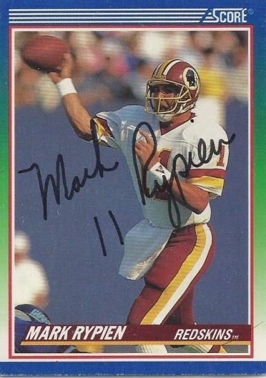 Mark Rypien signed Trading Card Redskins