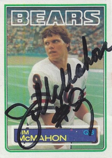 Jim McMahon signed Trading Card Bears