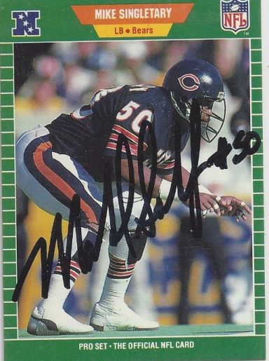 Mike Singletary signed Trading Card Bears