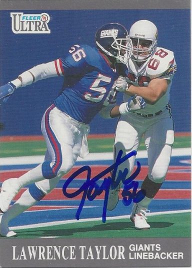 Lawrence Taylor signed Trading Card Giants