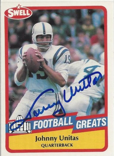 Johnny Unitas signed Trading Card