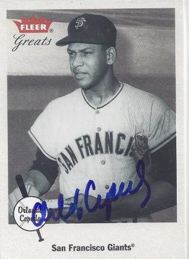 Orlando Cepeda signed Trading Card Giants