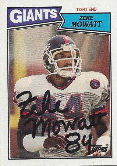 Zeke Mowatt signed Trading Card Giants