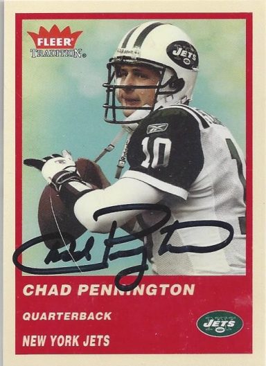 Chad Pennington signed Trading Card Jets