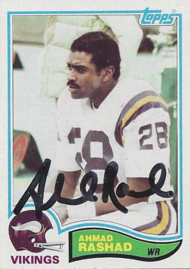 Ahmad Rashad signed Trading Card Vikings