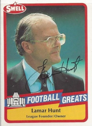 Lamar Hunt signed Trading Card