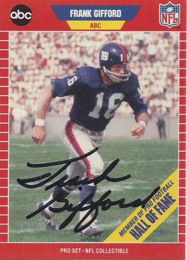 Frank Gifford signed Trading Card Giants